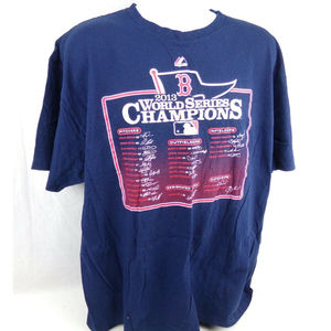 Boston Red Sox 2013 World Series Champions Tee Shirt 2XL Blue Team Players List